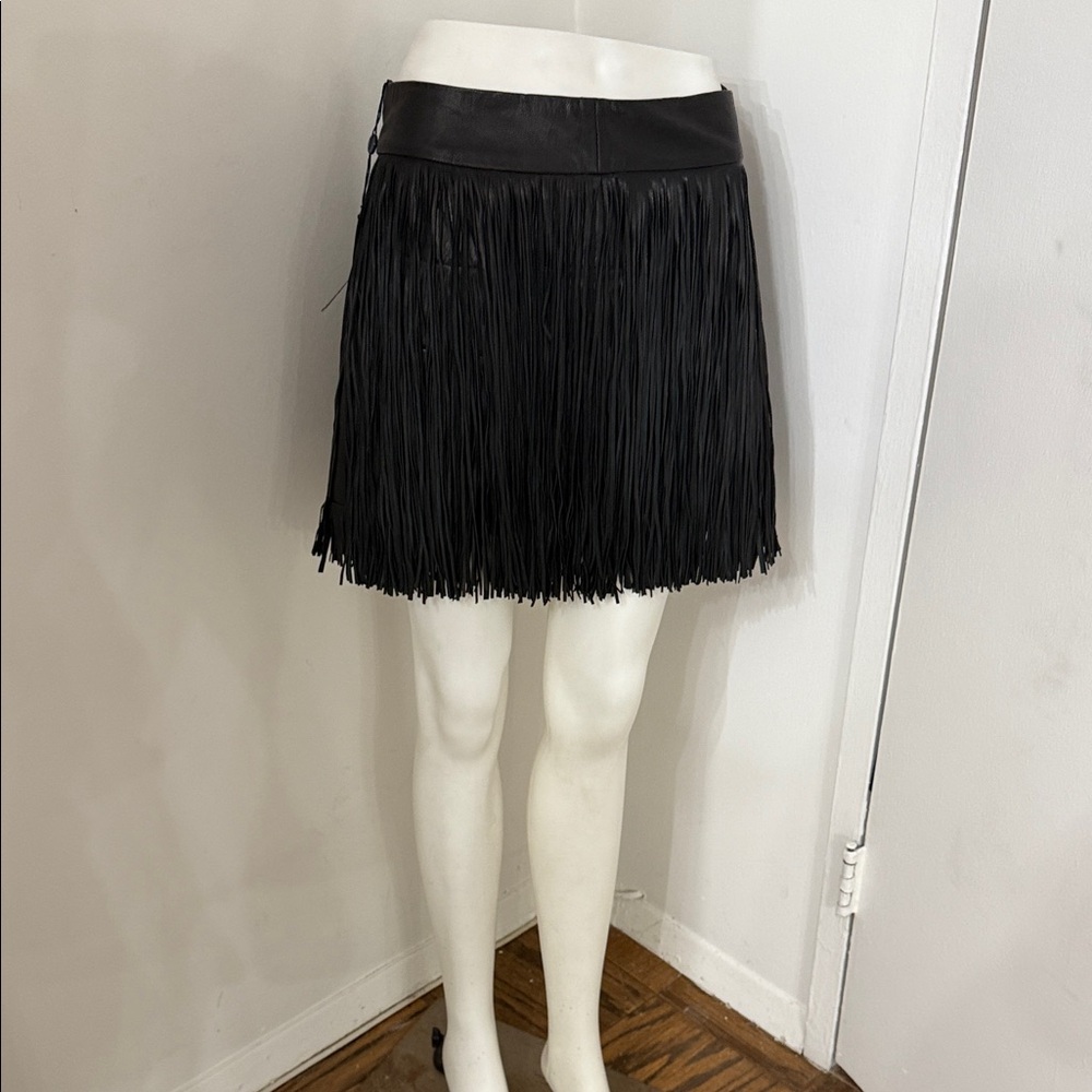 Polo Ralph Lauren Black Fringe Mini Skirt size 2